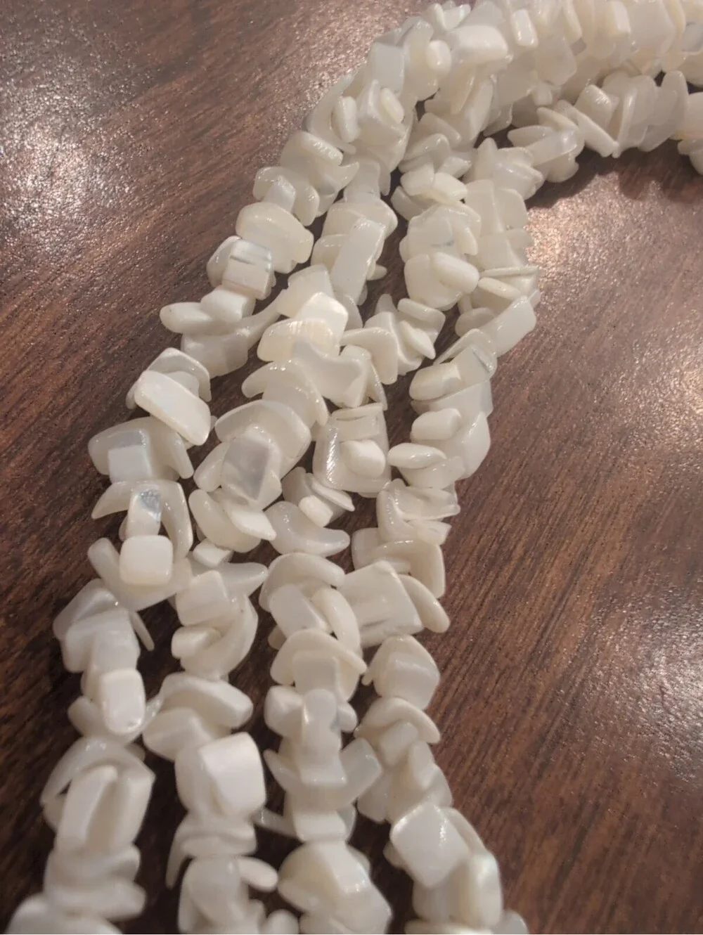 Vintage Multi Strand Mother of Pearl Nautilus Shell Statement Necklace